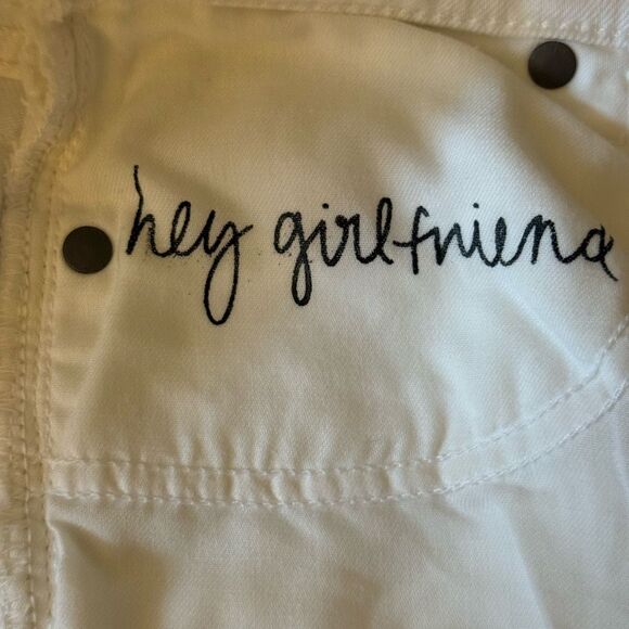 Grlfrnd Kendall White Noise Denim Cropped Jeans with Zip Ankle. Size 24. - Picture 14 of 14